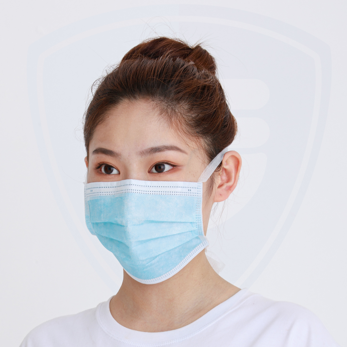 Non-woven Fabric Disposable 3 Layers Tie-on Surgical Face Mask Blue