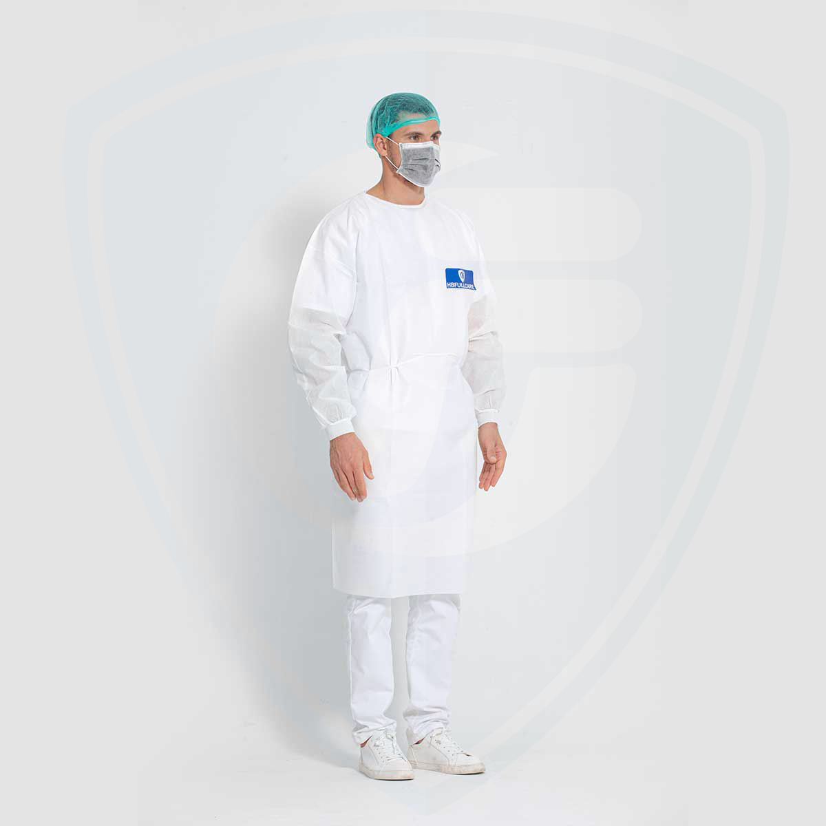 White Disposable Surgical Isolation Gown Waterproof Medical Operating AAMI PB70 Level3