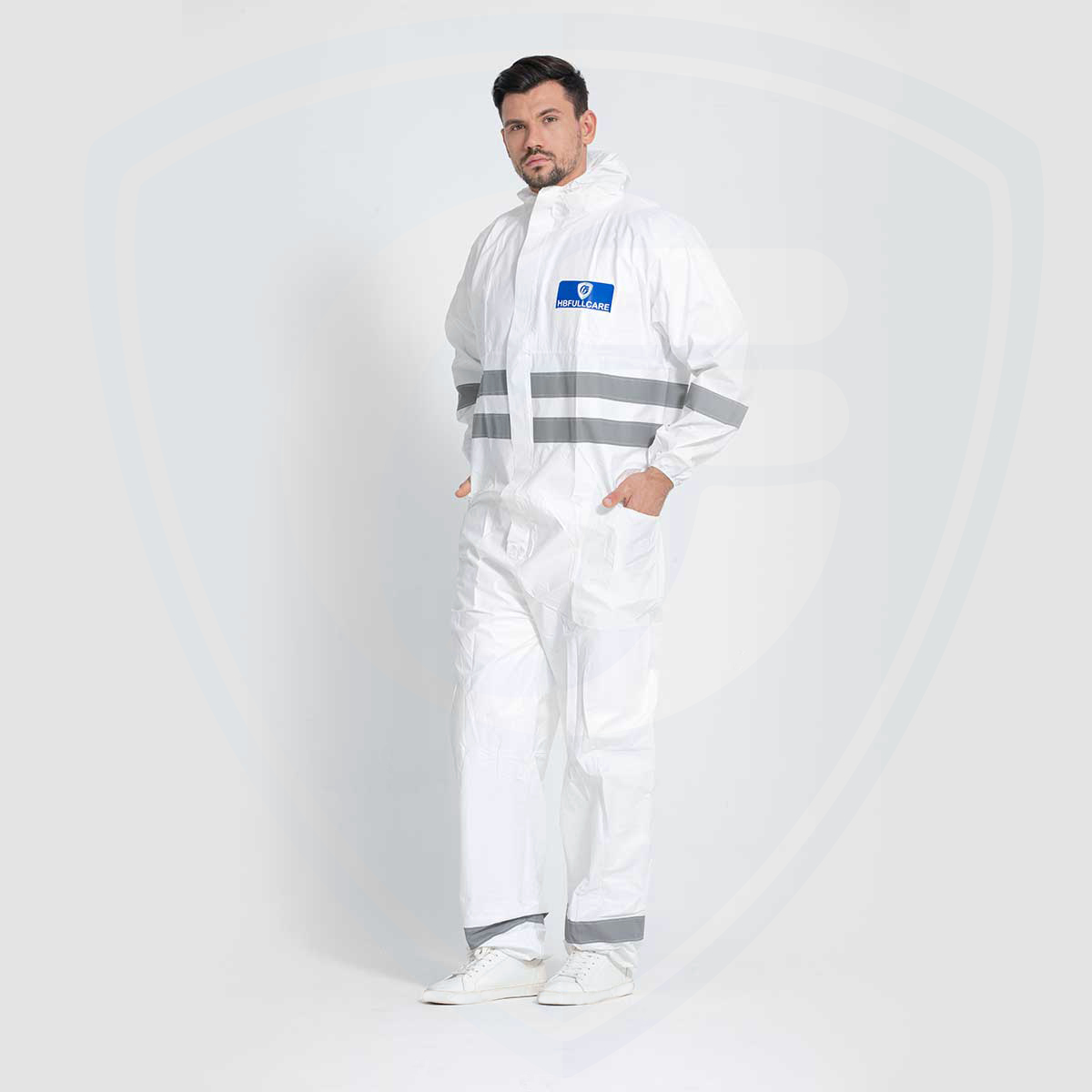 CE Certified En 14126 1149 Type 3 4 5 6 Disposable Microporous/SMS Waterproof Protective Work Coverall Cat3