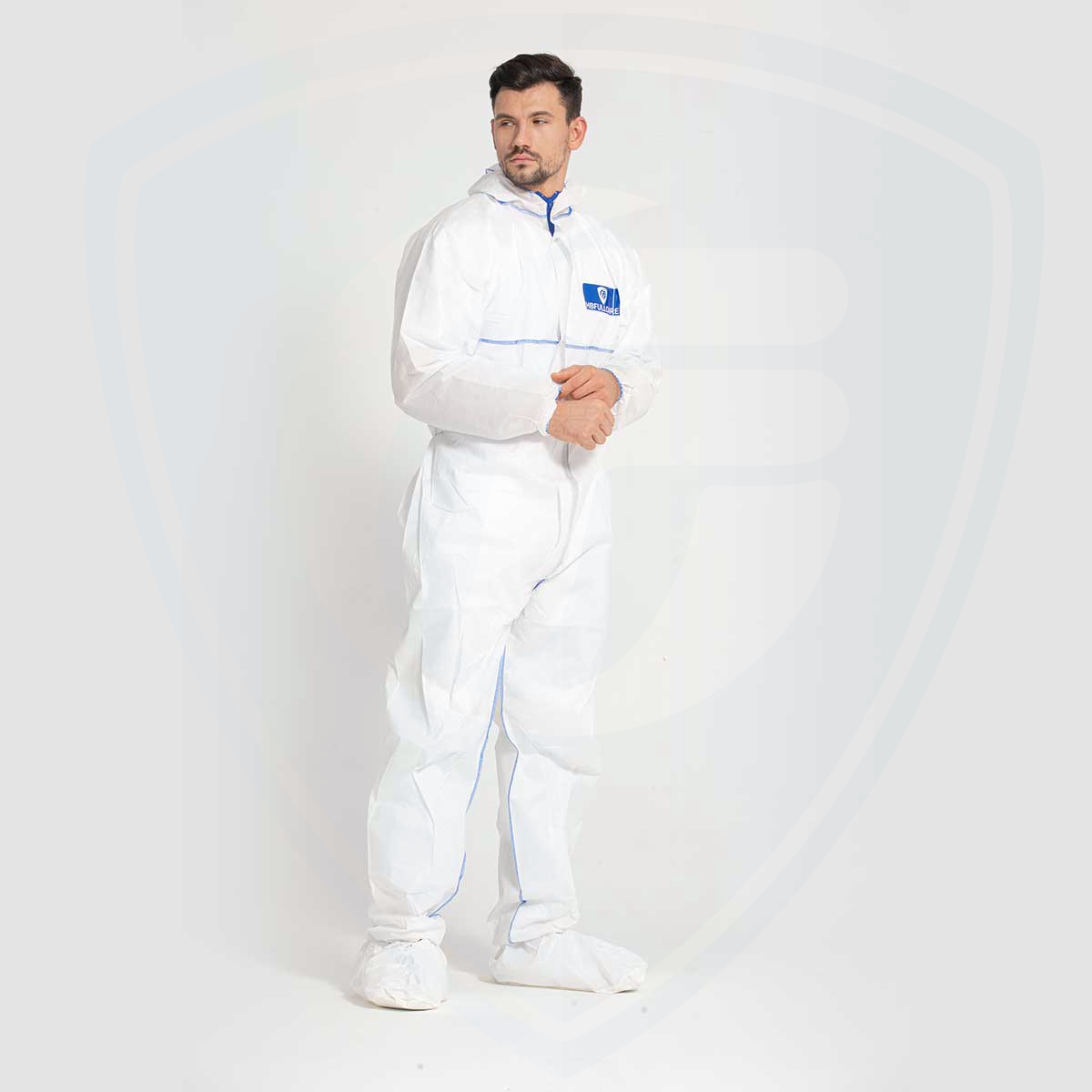 FC2030-1 White SMS Disposable Coverall for Type5/6 Protection Level /Outerseam Style