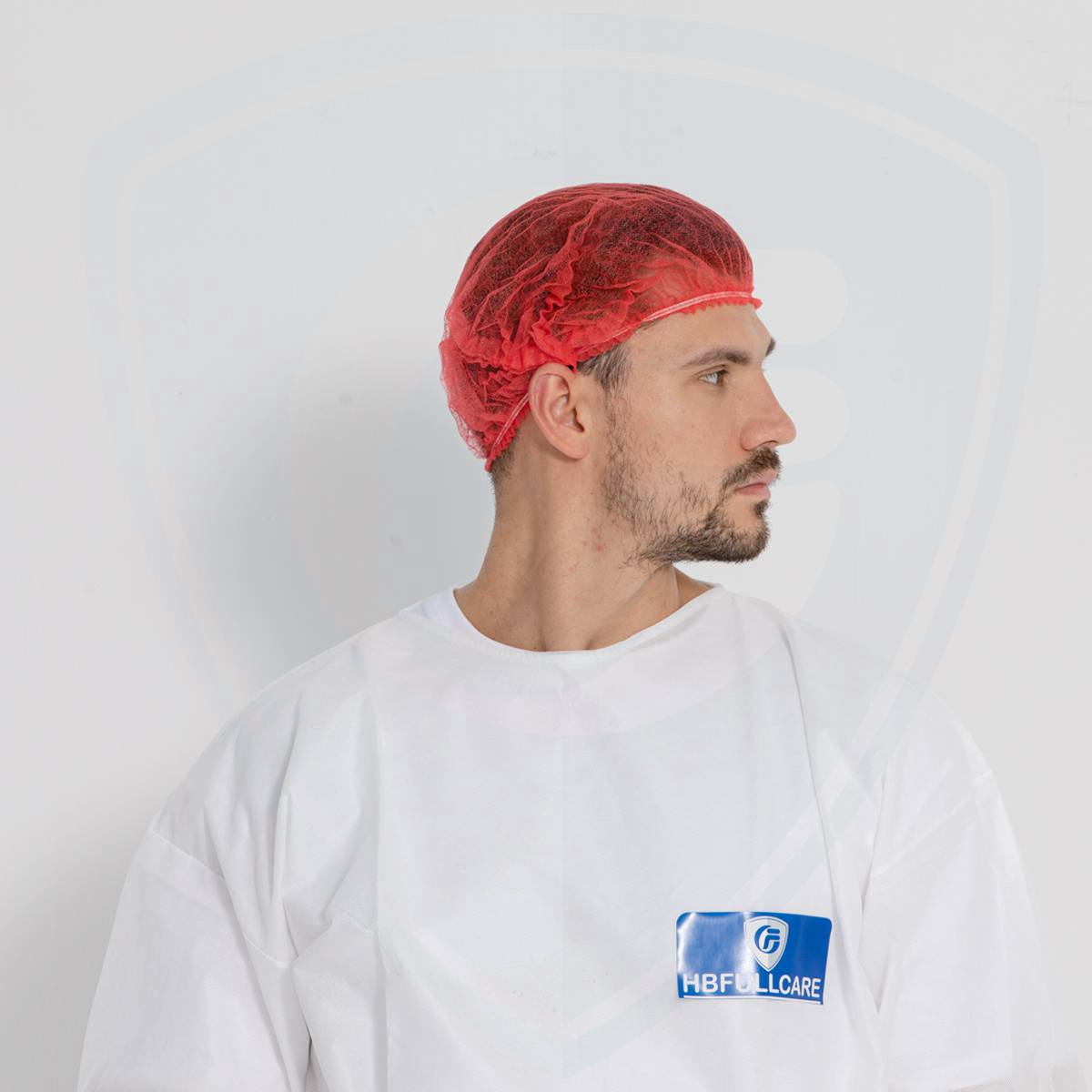 Red Shower Double Elastic Disposable Mop Cap for Beauty Salon