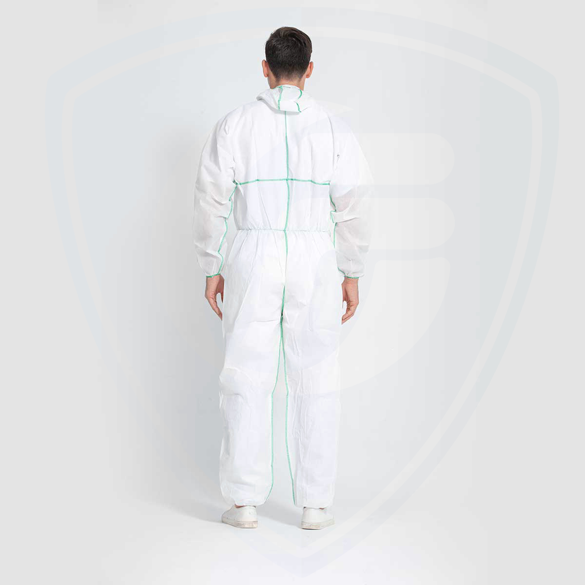White Breathable Disposable Coverall/overall Protective Suit with Hood 