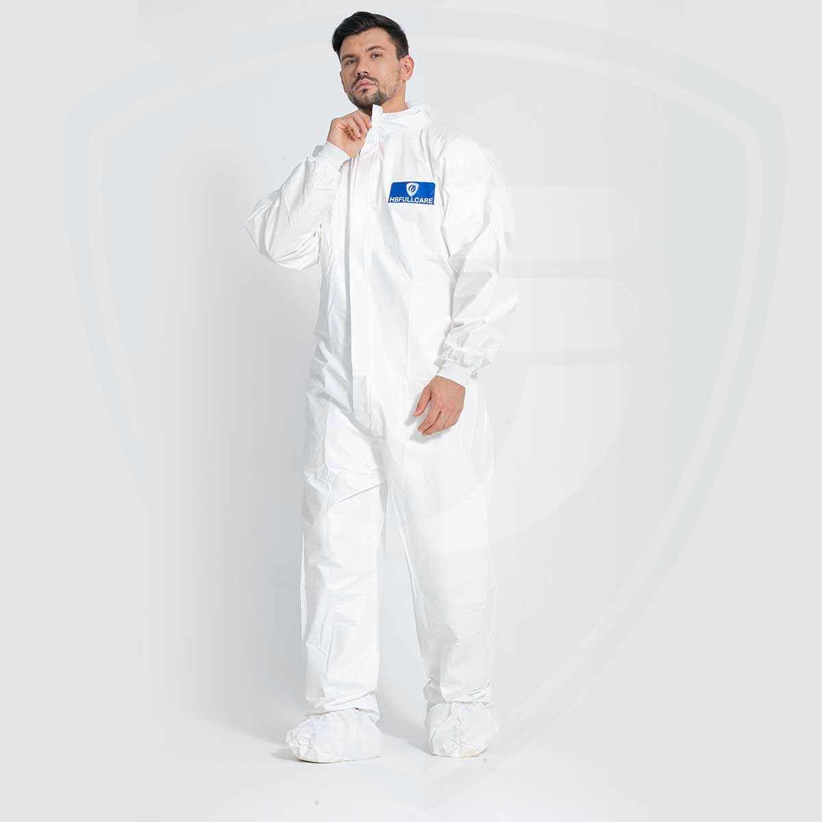 Type 5/6 Spray Painting Protective Disposable Coveralls Safety WorkWear White