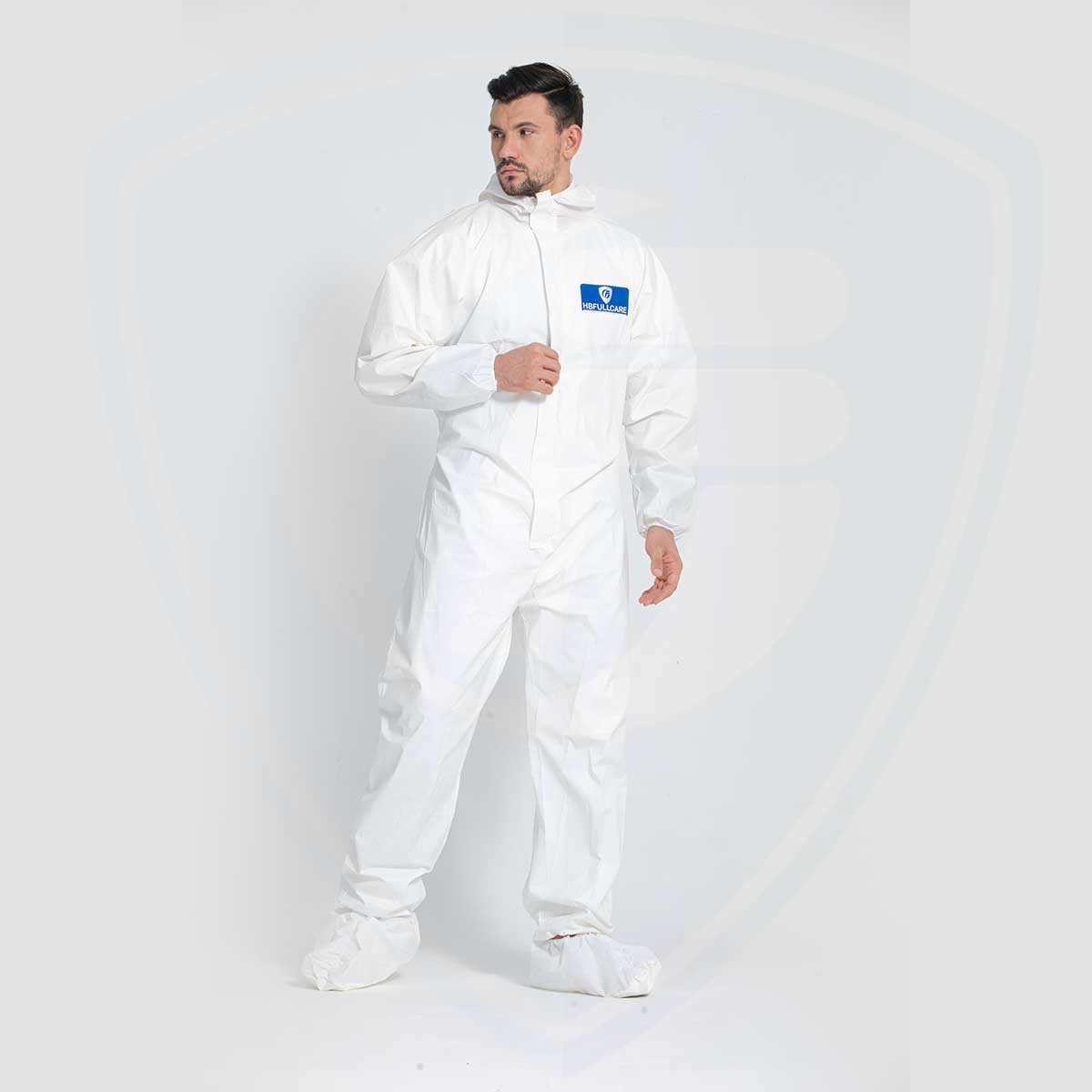 FC1200 White disposable Microporous film Coverall against light liquid dust