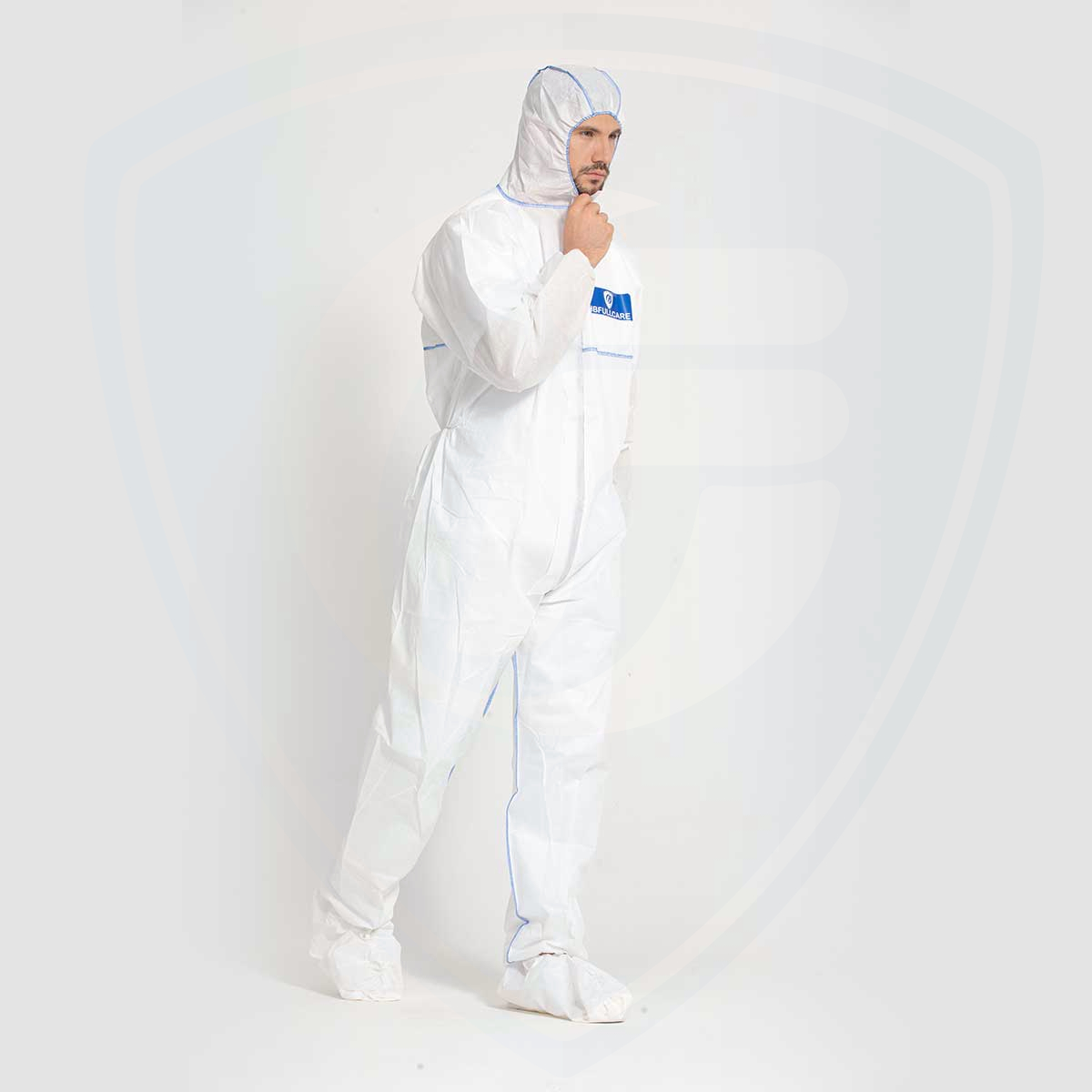 FC2030-1 White SMS Disposable Coverall for Type5/6 Protection Level /Outerseam Style