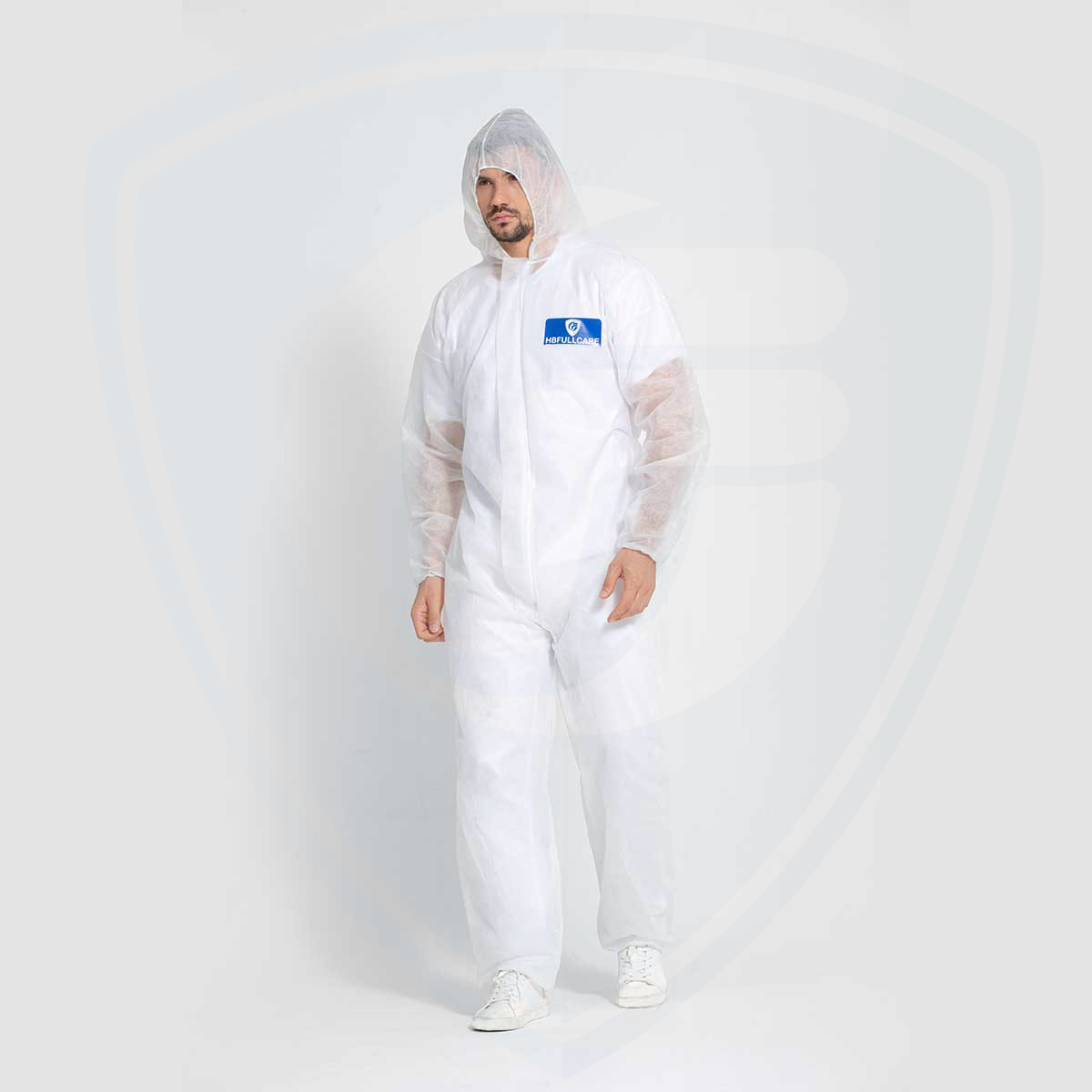Fully Body Safety Jumpsuit Non-Woven Industry Disposable PP Protective Coverall