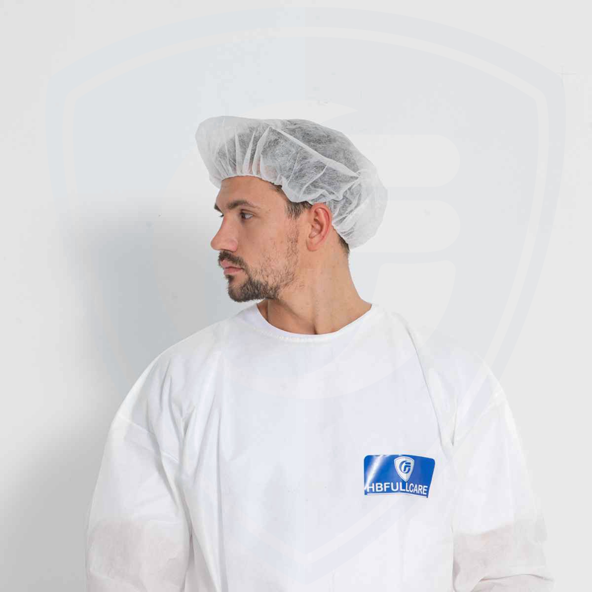 White Eco-Friendly Non-woven Disposable Bouffant Cap for Workers
