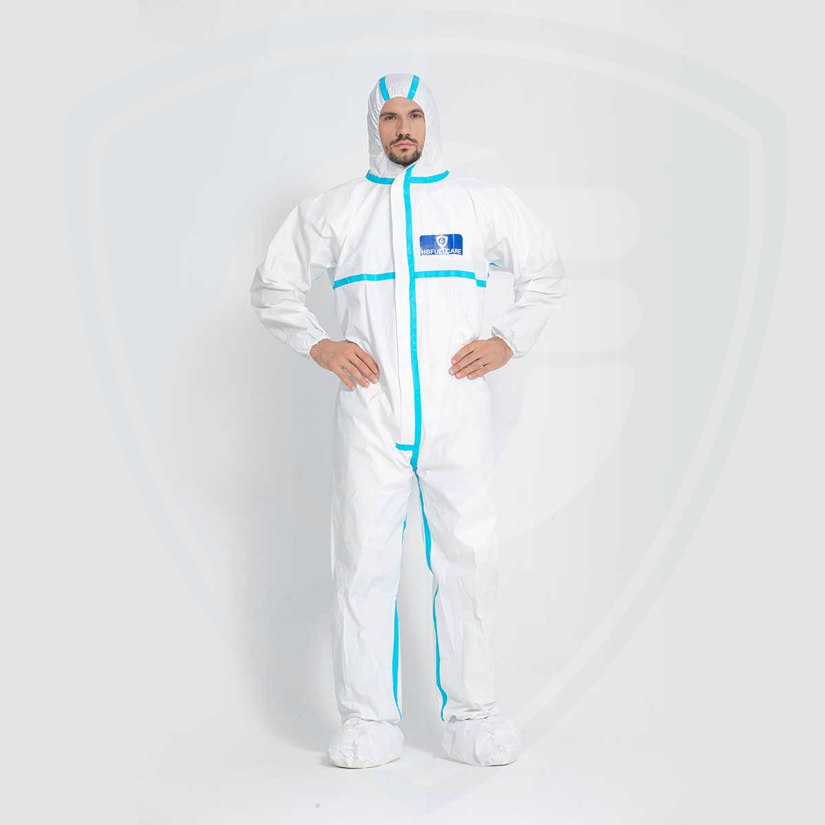 FC2070 Stitched with Blue Taped Seam Microporous Film Coverall Anti-static 
