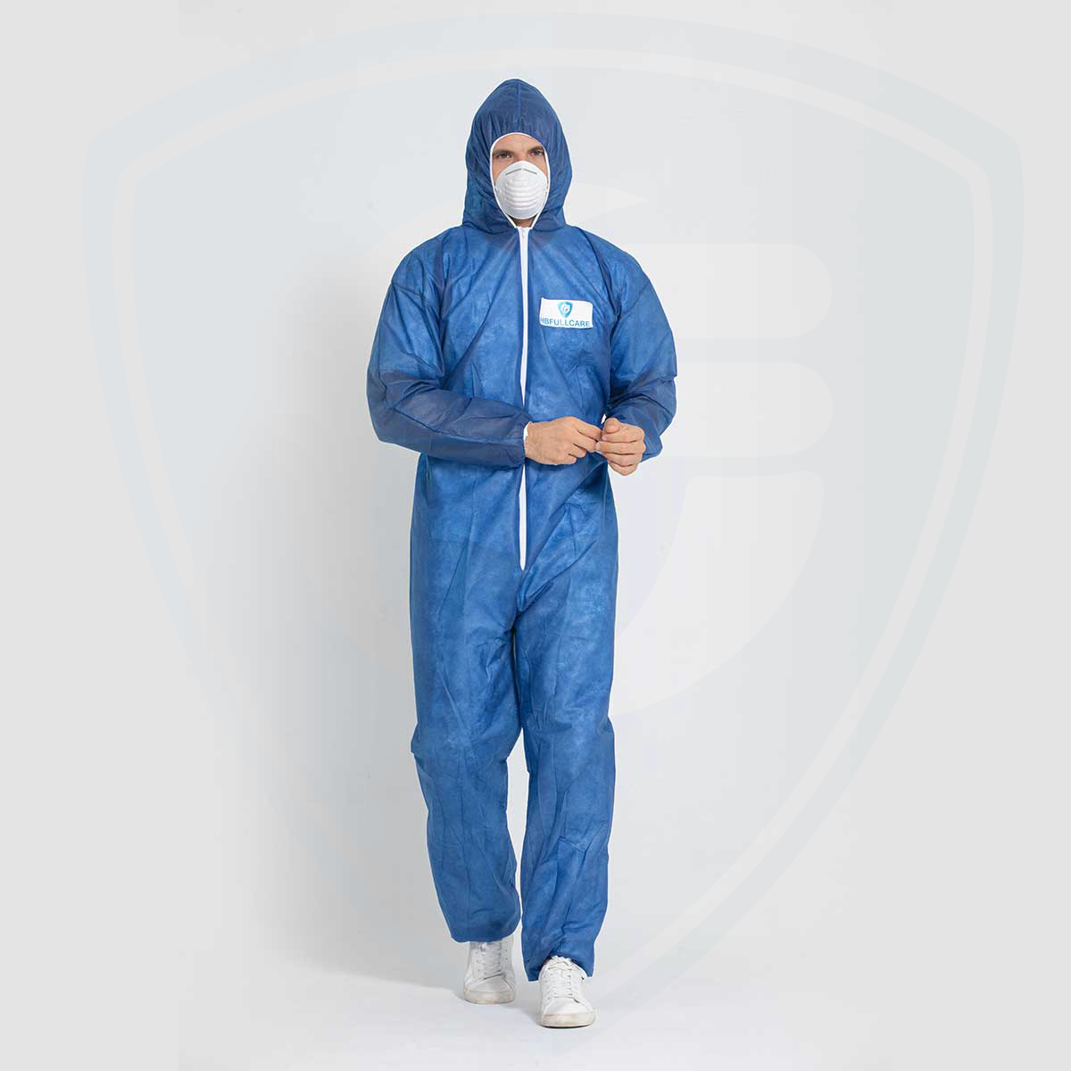 White Disposable Standard Weight Coverall with Elastic Wrists And Ankles