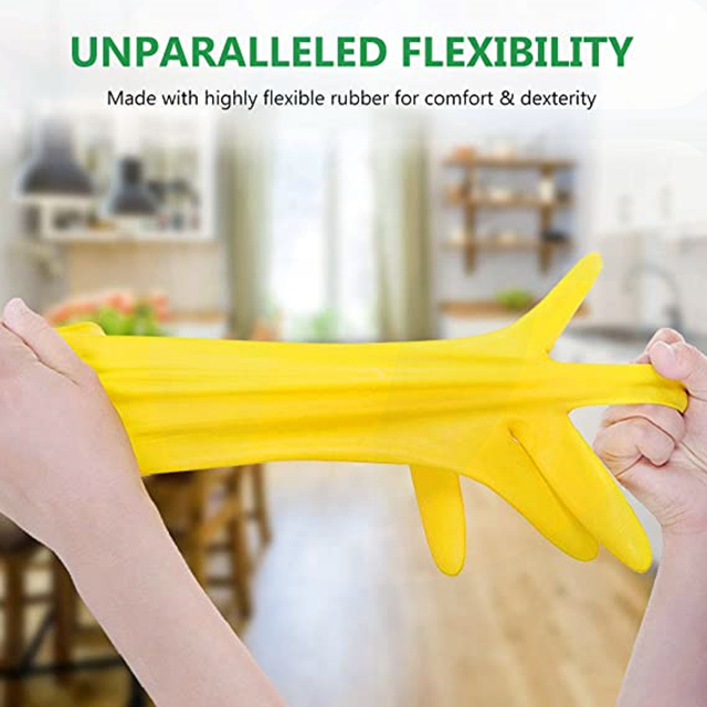 Reusable Latex Dishwashing Gloves with Long Sleeves for Painting Gardening