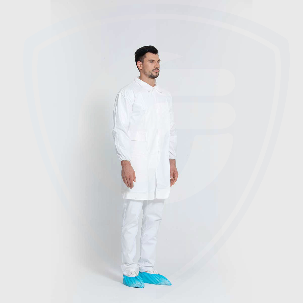 White Anti-static Chemistry Disposable Lab Coat with Elastic Cuffs