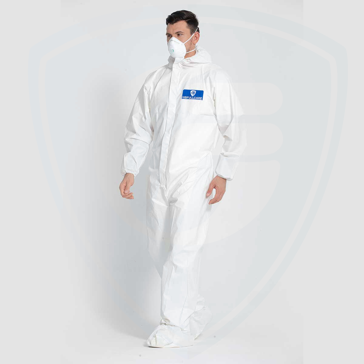 FC2030 EN1073 Comfortable Breathable Disposable protective Coverall White SMS 