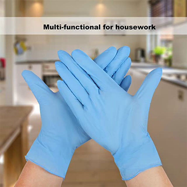 Disposable Gloves Nitrile Gloves Powder Free for Cooking Cleaning Blue