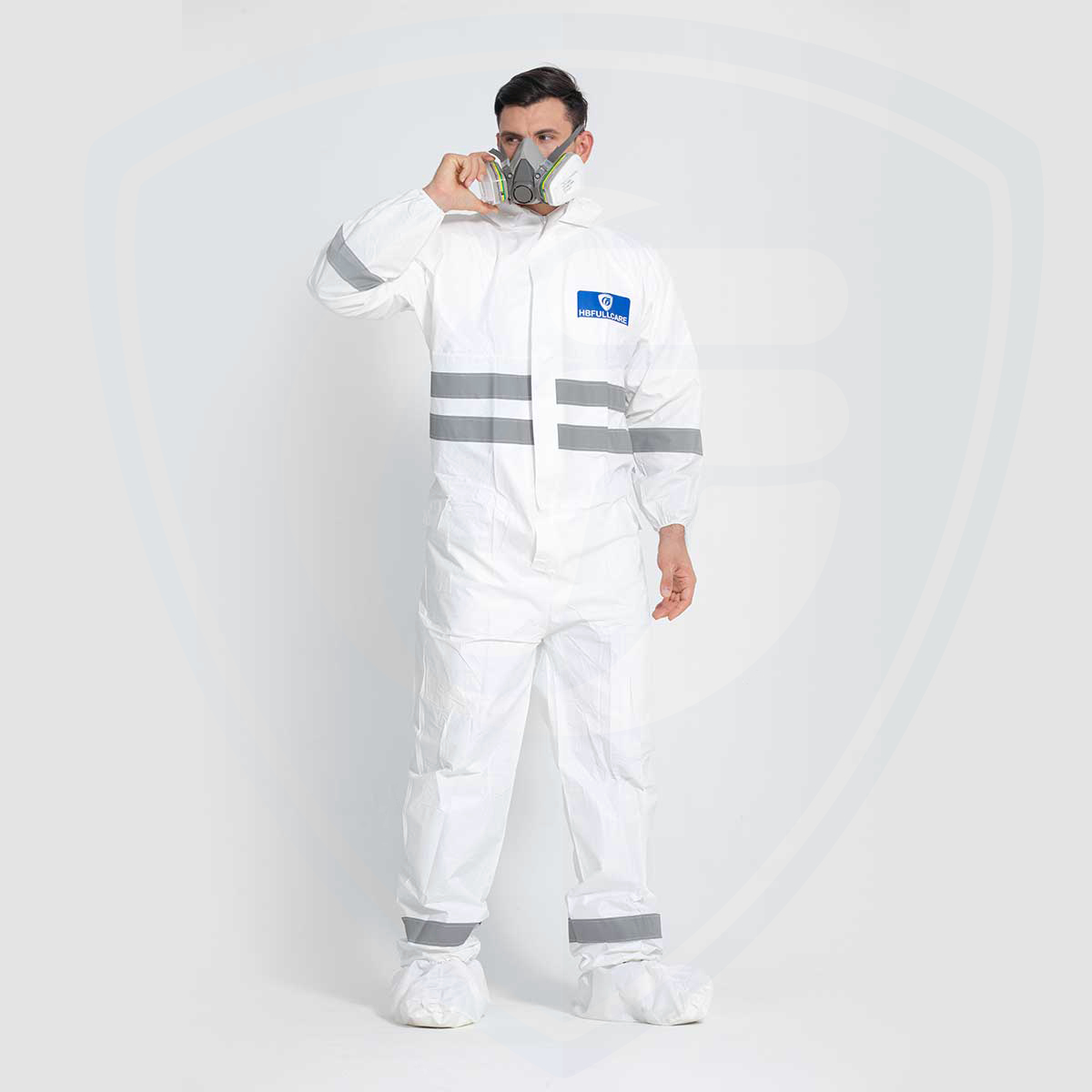 Disposable Non-woven Reflective Treatment Coverall with Hood Breathable Eco-friendly