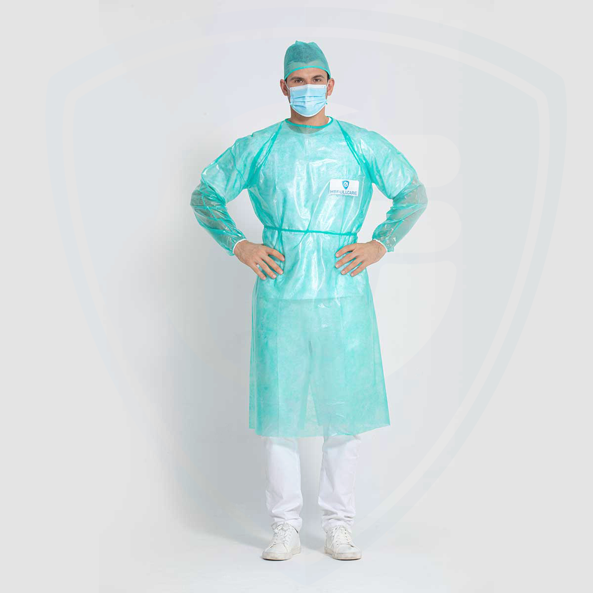 PPE Disposable Protective Isolation Supply Waterproof Non-Woven Fabric Gown 
