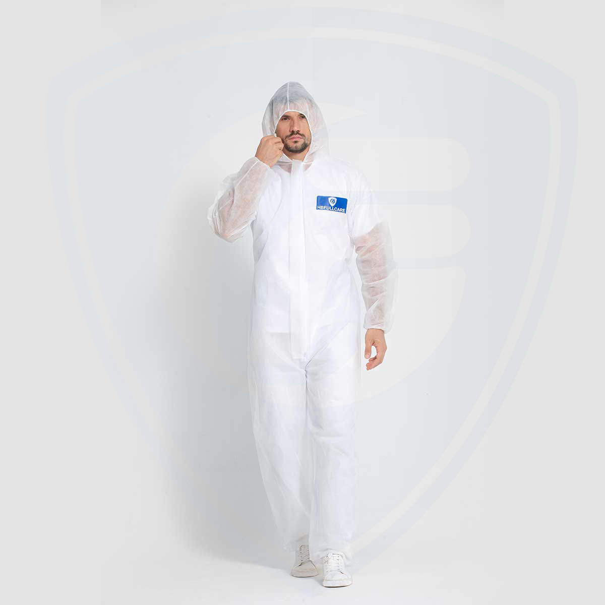 Factory Direct Sale Hooded Safety Coverall Disposable Polypropylene Protective Coverall 