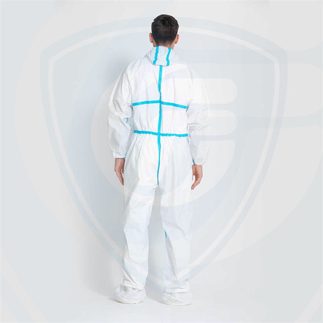 Disposable Protective Coveralls for Full Protection with Reinforced Isolation Seam