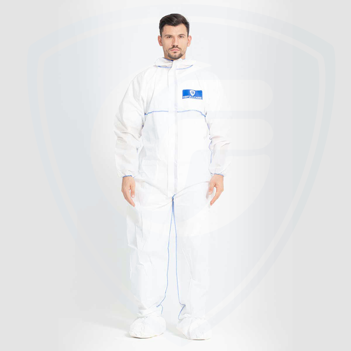 Disposable Safety Waterproof Workwear With Blue Outer Seam Style