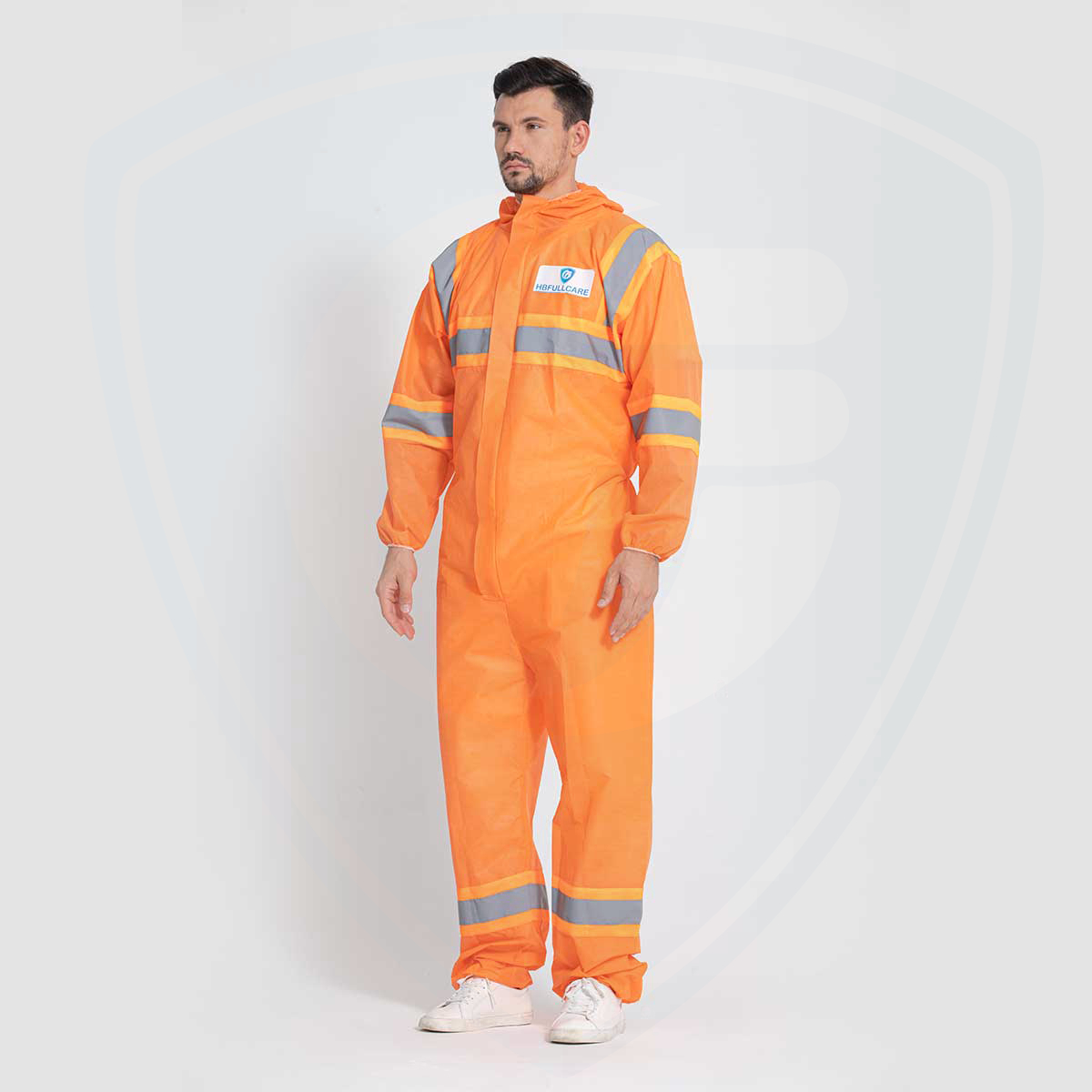 Type5/6 High Visibility Comfortable Disposable Coveralls with Reflective Tape 