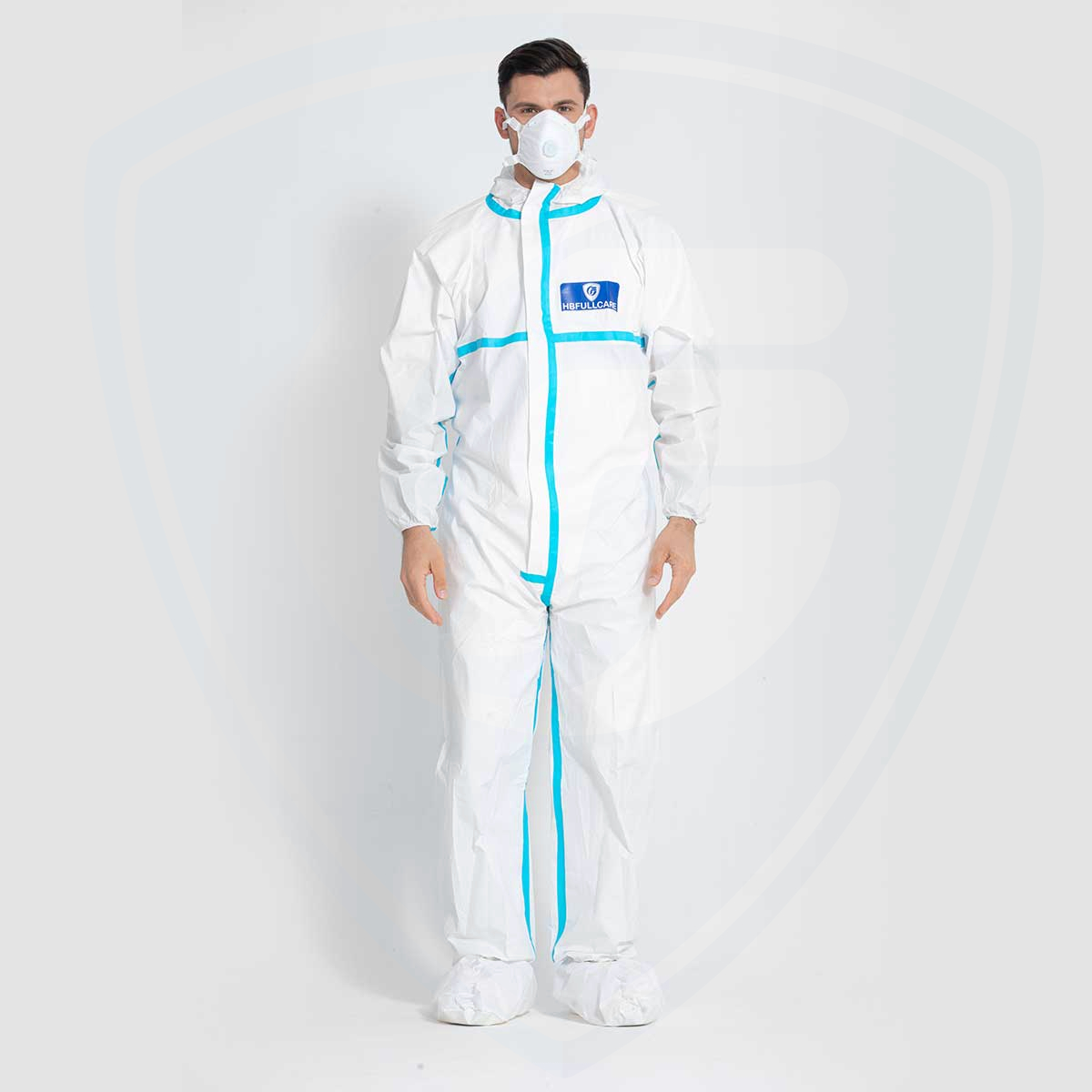Anti-static Disposable Chemical Protective Coverall Microporous Suit Taped Sealed Seams 