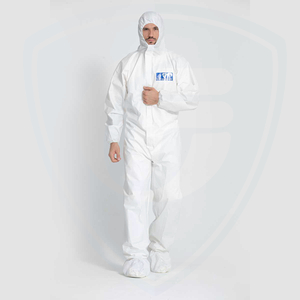 Water-resistant White Disposable Protective Microporous Coverall Chemical Hooded 