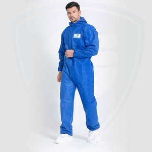 Lightweight Breathable Disposable Protective Coveralls for Spray Painting Blue 
