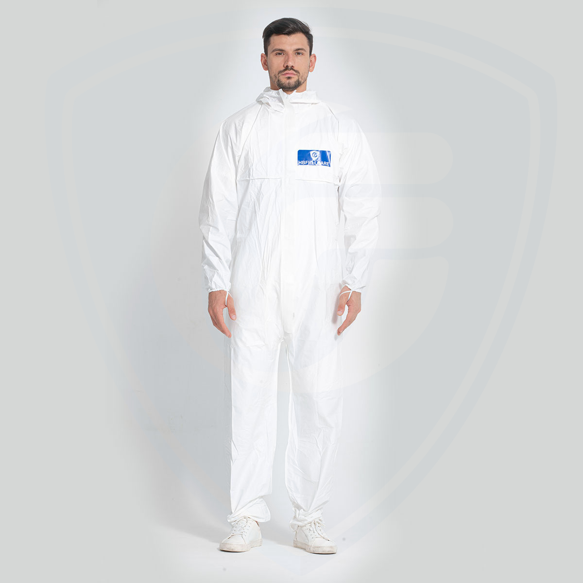Cat.III EN1073 EN1149 Anti-static Disposable Protective Coverall White Bound Seams