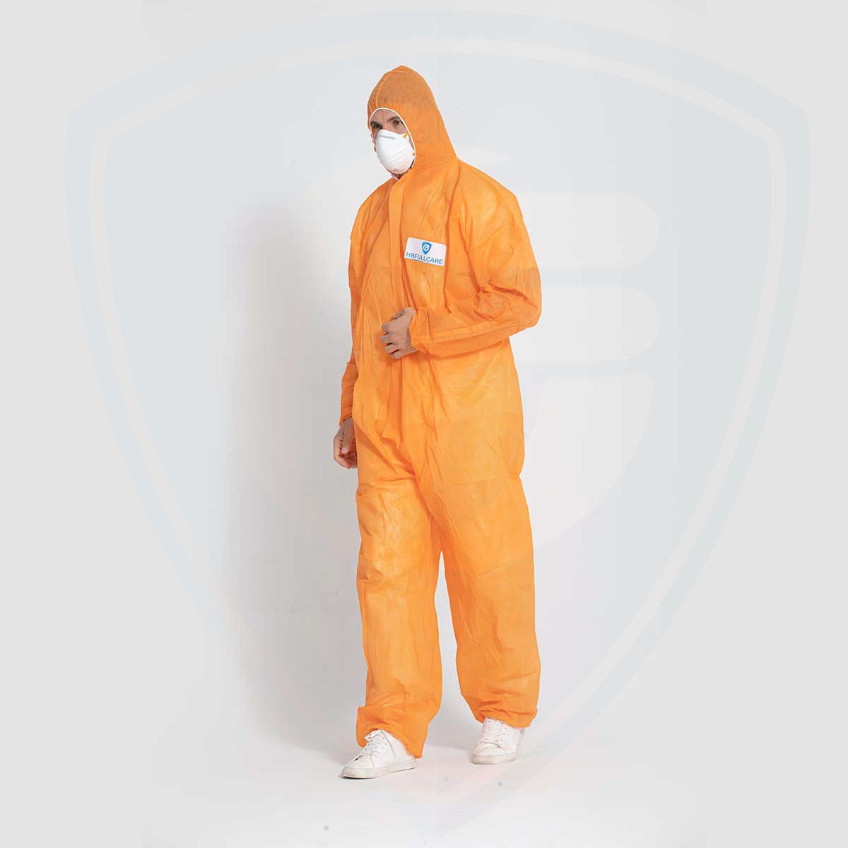 FC1050 Orange Disposable PP Coverall Protection Against Light Liquid Dust